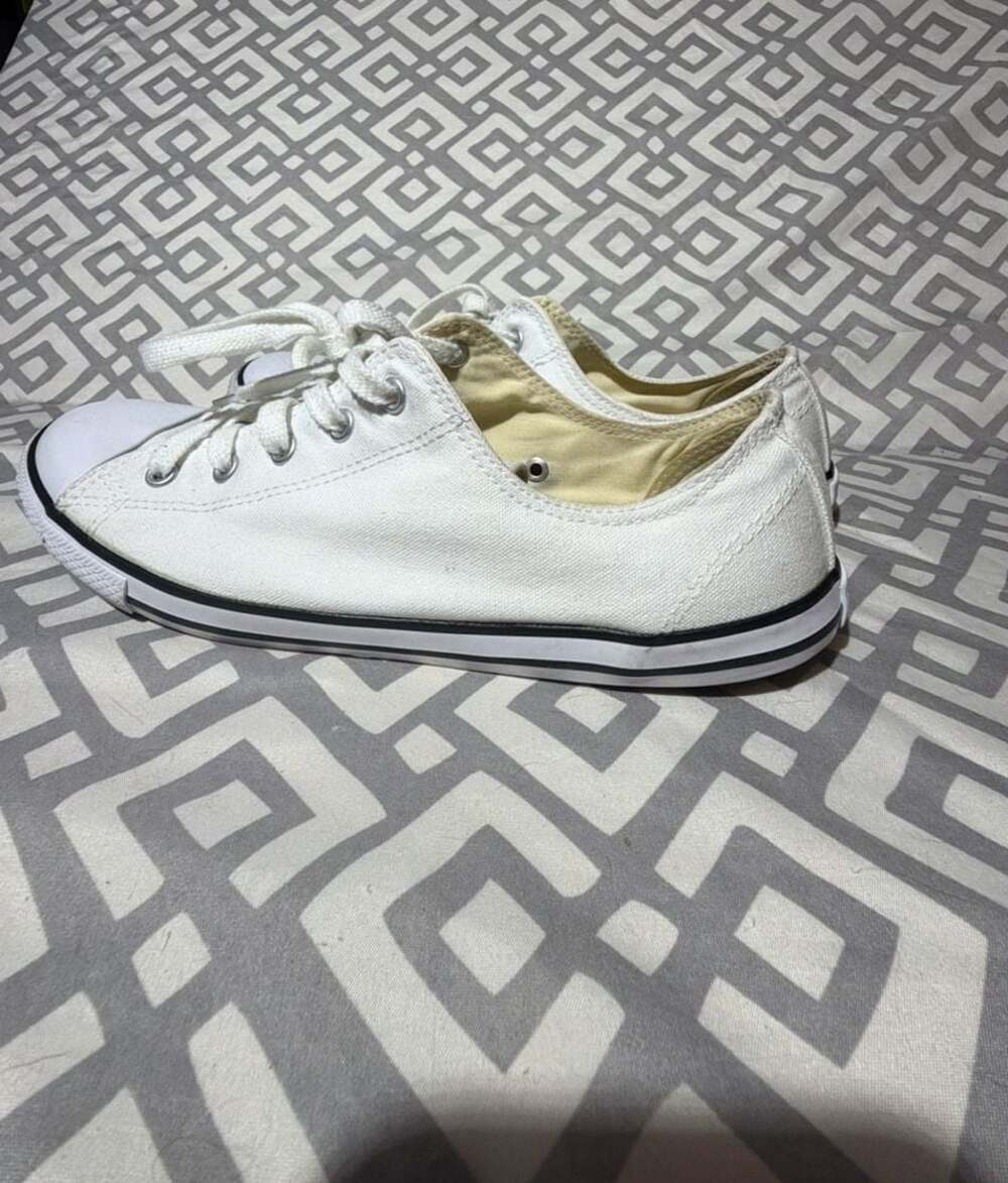 Converse All Star Dainty Low Top White Sneakers Women's Size 9.5 - Picture 3 of 5